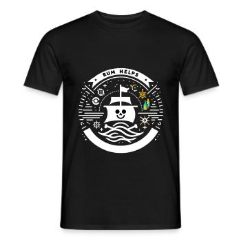 Rum Helps 5 - Männer T-Shirt - Schwarz - Vorne - AI Model Male 178 light (178cm)