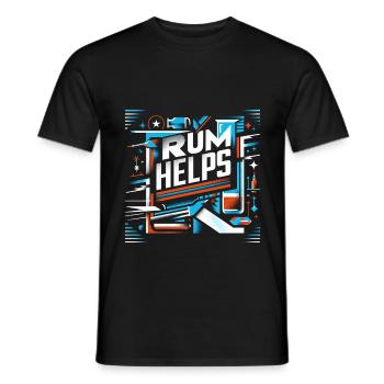 Rum Helps 12 - Männer T-Shirt - Schwarz - Vorne - AI Model Male 178 light (178cm)