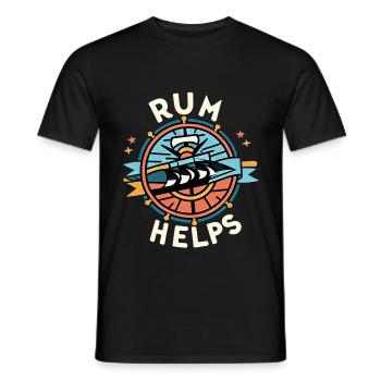 Rum Helps 6 - Männer T-Shirt - Schwarz - Vorne - AI Model Male 178 light (178cm)