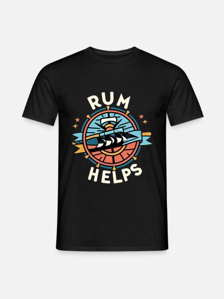 Rum Helps 6 - Männer T-Shirt - Schwarz