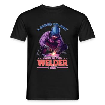 A Grinder And Paint Make Me The Welder I Ain't - Männer T-Shirt - Schwarz - Vorne - AI Model Male 178 light (178cm)