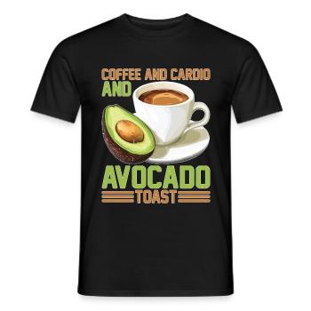 Coffee And Cardio And Avocado Toast - Männer T-Shirt - Schwarz - Vorne - AI Model Male 178 light (178cm)