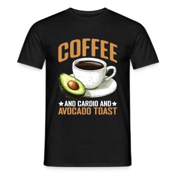 Coffee And Cardio And Avocado Toast 2 - Männer T-Shirt - Schwarz - Vorne - AI Model Male 178 light (178cm)