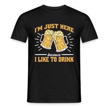 I'm Just Here Because I Like To Drink 2 - Männer T-Shirt - Schwarz - Vorne - AI Model Male 178 light (178cm)