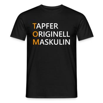 Tom Name Geschenk - Männer T-Shirt - Schwarz - Vorne - AI Model Male 178 light (178cm)