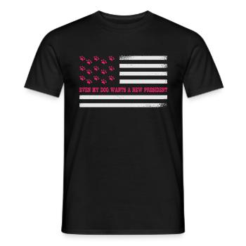 Même mon chien veut un nouveau président - T-shirt homme - noir - Devant - AI Model Male 178 light (178cm)