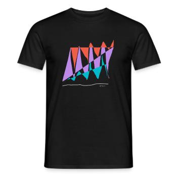 Abstract design Balancing the Races and Valleys - Men's T-Shirt - black - Front - AI Model Male 178 light (178cm)