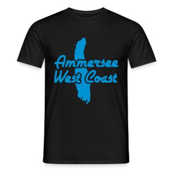 Ammersee West Coast - Männer T-Shirt - Schwarz - Vorne - AI Model Male 178 light (178cm)