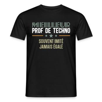professeur de technologies prof de techno souvent - T-shirt homme - noir - Devant - AI Model Male 178 light (178cm)
