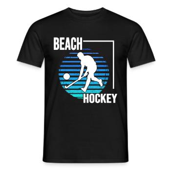 Beach hockey hockey on the beach Beach hockeyFun - Men's T-Shirt - black - Front - AI Model Male 178 light (178cm)