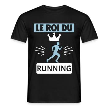 Le roi du running Jogging Sport Humour - T-shirt homme - noir - Devant - AI Model Male 178 light (178cm)