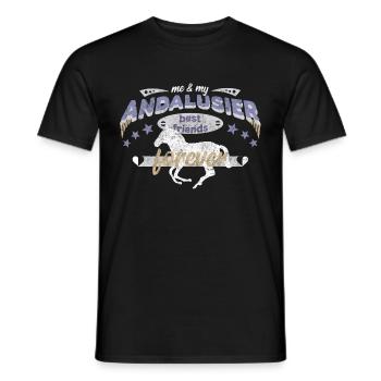 Andalusier Pferd Pferdebesitzer best friends BFF - Männer T-Shirt - Schwarz - Vorne - AI Model Male 178 light (178cm)