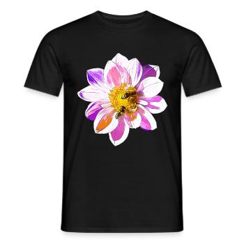 gxp bees on flower vector art - Men's T-Shirt - black - Front - AI Model Male 178 light (178cm)