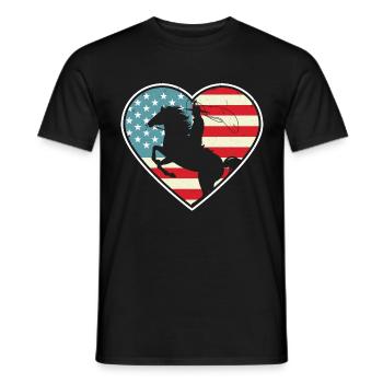 Western Riding Rodeo USA Horse Cowboy Gift - Men's T-Shirt - black - Front - AI Model Male 178 light (178cm)