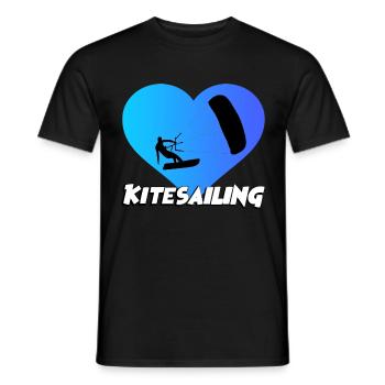 Kitesailing - Men's T-Shirt - black - Front - AI Model Male 178 light (178cm)