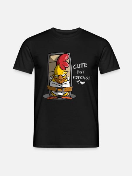 Sød, men psyko, kylling i spændetrøje, gaveidé - Mænd T-shirt - sort