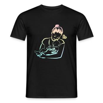 Bébé Grossesse Maman enfant mère idée cadeau - T-shirt homme - noir - Devant - AI Model Male 178 light (178cm)