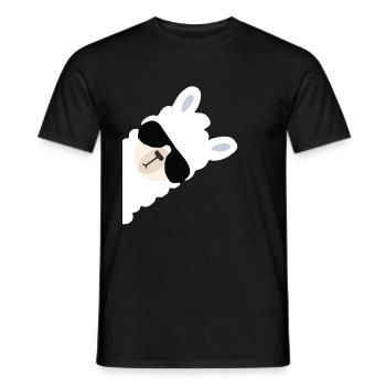 Alpaka Lama T-Shirt lustige mit Sonnenbrille - Männer T-Shirt - Schwarz - Vorne - AI Model Male 178 light (178cm)