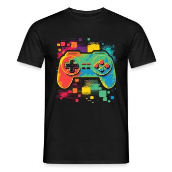 Retro Console - Men's T-Shirt - black - Front - AI Model Male 178 light (178cm)