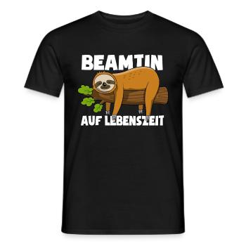 Faultier Beamtin auf Lebenszeit - Spruch - Männer T-Shirt - Schwarz - Vorne - AI Model Male 178 light (178cm)