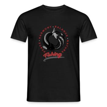 fishing yin yang - Männer T-Shirt - Schwarz - Vorne - AI Model Male 178 light (178cm)