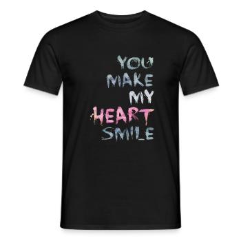 You make my heart smile - Men's T-Shirt - black - Front - AI Model Male 178 light (178cm)