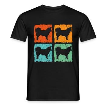 Icelandic Dog Icelandic Spitz Vintage - Men's T-Shirt - black - Front - AI Model Male 178 light (178cm)