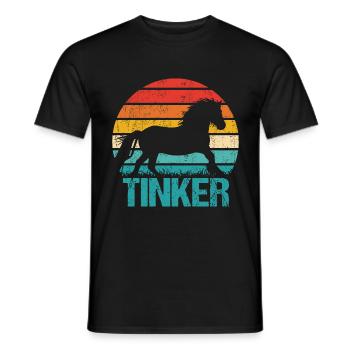 Irish Tinker Pferd Tinkerpferd Retro Vintage Style - Männer T-Shirt - Schwarz - Vorne - AI Model Male 178 light (178cm)