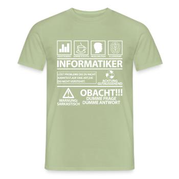 Informatiker lustig lustige Sprüche Spruch Witzig - Männer T-Shirt - Sage - Vorne - AI Model Male 178 light (178cm)