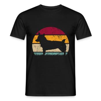 Suédois Vallhund Västgötaspets Retro Vintage - T-shirt homme - noir - Devant - AI Model Male 178 light (178cm)