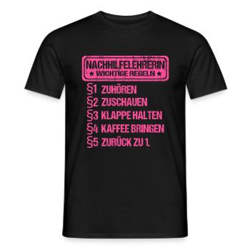 Nachhilfelehrerin Nachhilfe Sprüche Privatlehrerin - Männer T-Shirt - Schwarz - Vorne - AI Model Male 178 light (178cm)