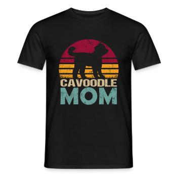 Cavoodle Cavapoo Hund Mix Mom Mama Vintage - Männer T-Shirt - Schwarz - Vorne - AI Model Male 178 light (178cm)
