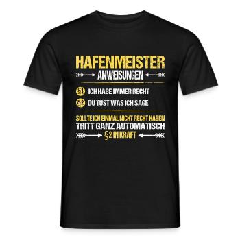 Hafenmeister Hafen Betriebsleiter Anwweisungen - Männer T-Shirt - Schwarz - Vorne - AI Model Male 178 light (178cm)
