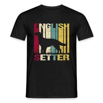 English English Setter Dog Vintage Retro - Men's T-Shirt - black - Front - AI Model Male 178 light (178cm)