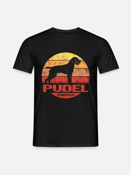 Poodle Pointer Dog Sun Vintage - Men's T-Shirt - black