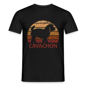 Cavachon Chien Vintage Rétro - T-shirt homme - noir - Devant - AI Model Male 178 light (178cm)
