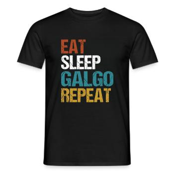 Galgo Español Dog Greyhound Saying Eat Sleep - Men's T-Shirt - black - Front - AI Model Male 178 light (178cm)