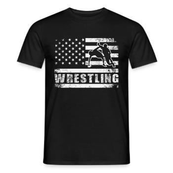 Wrestling - Men's T-Shirt - black - Front - AI Model Male 178 light (178cm)