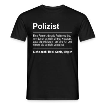Policeman - Men's T-Shirt - black - Front - AI Model Male 178 light (178cm)