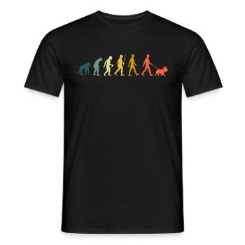Retro French Bulldog Evolution Walking - Men's T-Shirt - black - Front - AI Model Male 178 light (178cm)
