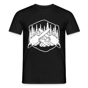BOIS SAW BOINSAW CADEAU FOREST FÖRSTER PROFESSION - T-shirt homme - noir - Devant - AI Model Male 178 light (178cm)