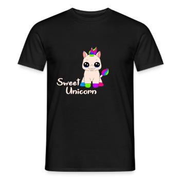 Unicorn#Sweet Unicorn#Einhorn#Geschenkidee - Männer T-Shirt - Schwarz - Vorne - AI Model Male 178 light (178cm)