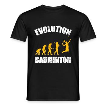 Badminton Evolution Federball Sport - Männer T-Shirt - Schwarz - Vorne - AI Model Male 178 light (178cm)