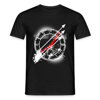 Tattoo Style Clock Face Clock - Men's T-Shirt - black - Front - AI Model Male 178 light (178cm)