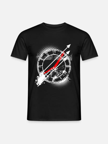 Tattoo Style Ziffernblatt Uhr - Männer T-Shirt - Schwarz