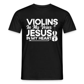 Violin Orchestra Violin Play Gift - Men's T-Shirt - black - Front - AI Model Male 178 light (178cm)