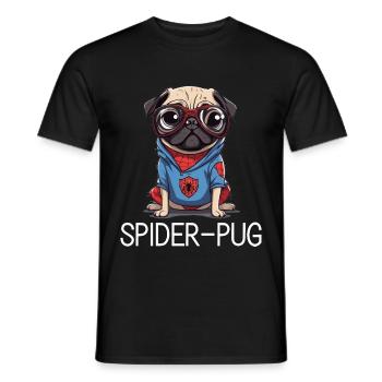 Spider Pug - Männer T-Shirt - Schwarz - Vorne - AI Model Male 178 light (178cm)