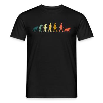 Rottweiler Evolution Retro Dog Walking Dogs - Men's T-Shirt - black - Front - AI Model Male 178 light (178cm)