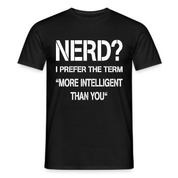 Nerd - Men's T-Shirt - black - Front - AI Model Male 178 light (178cm)