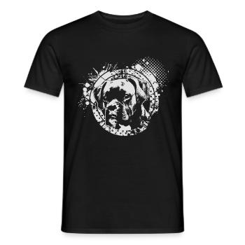 Boxer dog - Men's T-Shirt - black - Front - AI Model Male 178 light (178cm)